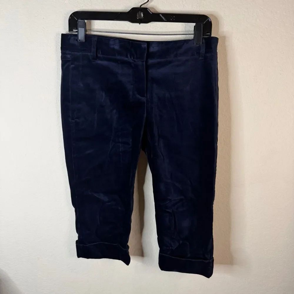 Theory Midnight Velvet Cropped Trousers Sz 6
